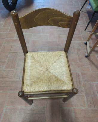 Sedia Rustica in Legno e Paglia