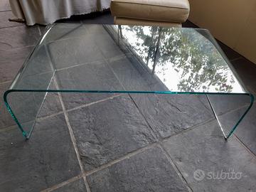 tavolino cristallo arte Fontana