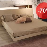 Letto moderno Fimes con testiera illuminata a led
