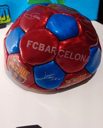 mini pallone FC Barcellona con firme stampate