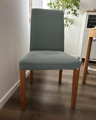 4 Sedie Bergmund Ikea con fodera verde