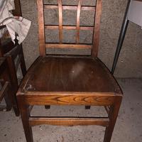 5 sedie legno + 1 seduta ecopelle + 1 poltroncina