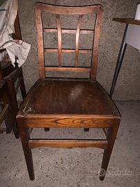 5 sedie legno + 1 seduta ecopelle + 1 poltroncina