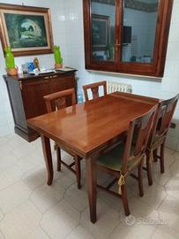 Tavolo allungabile + 4 sedie in masso
