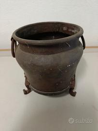 Calderone Caliero Pentola Manici Antico Vintage
