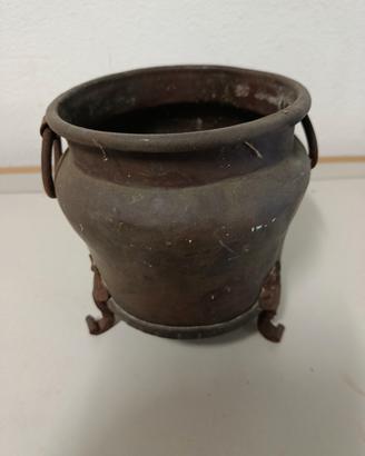Calderone Caliero Pentola Manici Antico Vintage