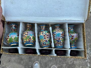 Vasi cloisonne in miniatura