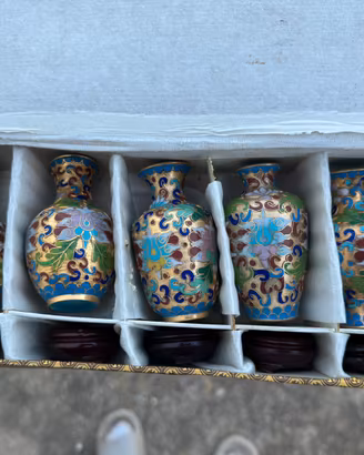 Vasi cloisonne in miniatura