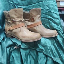 Scarpe Tronchetti Stivaletti donna in vera pelle
