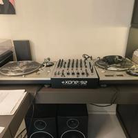 blocco x dj mixer+piatti+casse+puntine+cuffie