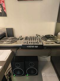 blocco x dj mixer+piatti+casse+puntine+cuffie