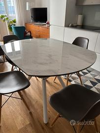 Tavolo allungabile effetto marmo Kyoto 4 Stones