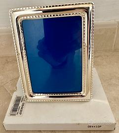 Cornice portafoto argento e velluto blu