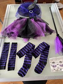 Kit Strega Halloween: Tutù, Scopa, Trucco e Capell