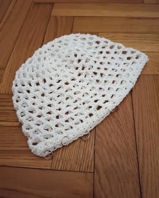 cappellino estivo cuffia a rete bianco
