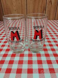 coppia bicchieri birra Metzeger vintage anni 60/70