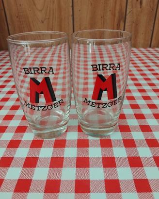 coppia bicchieri birra Metzeger vintage anni 60/70