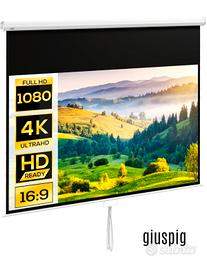 🟥HomCom Telo per proiettori da 100" 4K HD 16:9