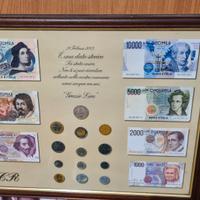 Quadro con banconote Lira stampate