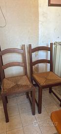 Set 2 sedie in legno massello,schienale alto