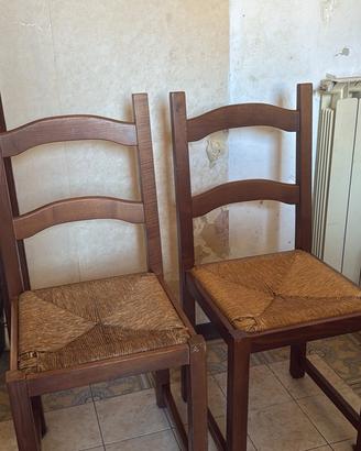Set 2 sedie in legno massello,schienale alto
