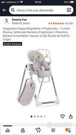 Seggiolone Pappa Sweety Fox - grigio