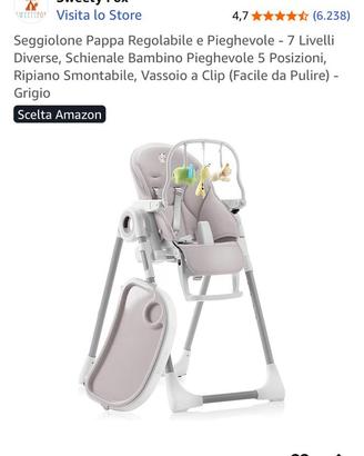 Seggiolone Pappa Sweety Fox - grigio