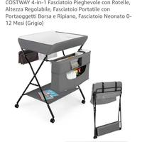 COSTWAY 4-in-1 Fasciatoio Pieghevole con Rotelle