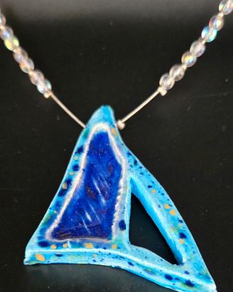 Collana in Ceramica e Quarzo - Turchese e Blu 