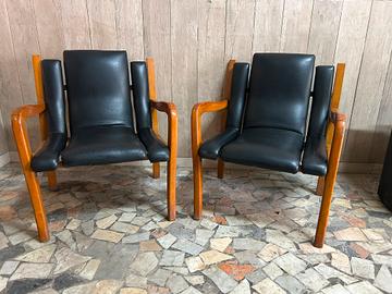 coppia di poltrone vintage da rimondernarw