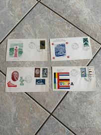 Buste FDC primo giorno 1957 lotto 4 pz