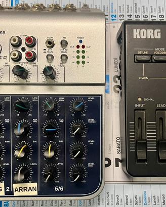 Mixer,radio microfoni,phaser,harmonizer, cassa Fbt