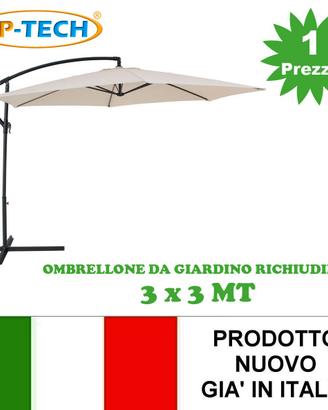 OMBRELLONE DA GIARDINO 3X3 BEIGE