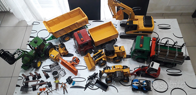 Bruder Camion Escavatore Ruspa Trattore Rimorchio