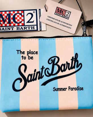 pochette MC2 saint barth righe azzurre 