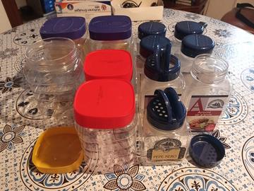 12 Contenitori in Plastica con Coperchio