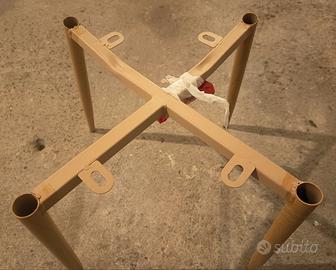 n. 4 set gambe sedia in alluminio effetto legno
