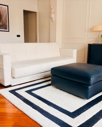 Pouf SABA in pelle nera