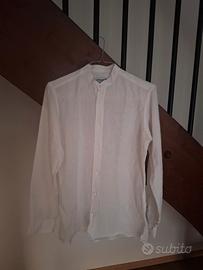 Ejoejeans Camicia Uomo Bianca S Slim Fit 100% Lino