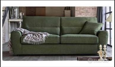 Divano poltrone sofà in tessuto verde