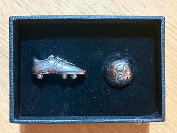 Gemelli  camicia in argento, stile calcio-NUOVI