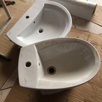 Bide colonna,lavabo 65x55 in porcellana