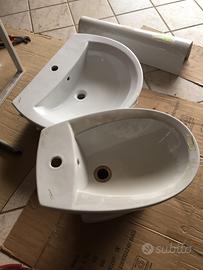 Bide colonna,lavabo 65x55 in porcellana