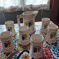 Brocca con 6 bicchieri  vintage 
