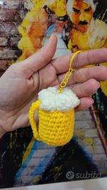 Portachiavi Birra uncinetto 🍺 fatto a mano