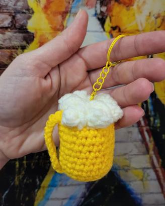 Portachiavi Birra uncinetto 🍺 fatto a mano