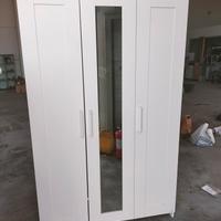 armadio bianco 3 ante con specchio