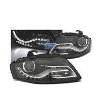 FARI AUDI A4 B8 07-11 LUCE DIURNA DRL SFONDO NERO