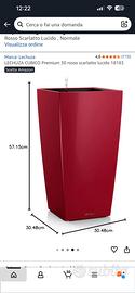 Vaso lechuza premium 30 rosso scarlato lucido