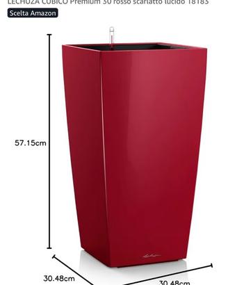 Vaso lechuza premium 30 rosso scarlato lucido